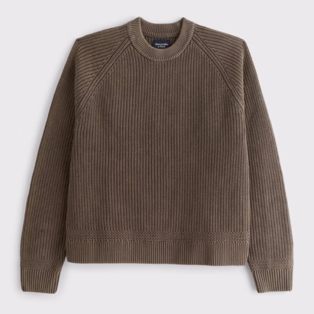 Abercrombie Oversized Waffle Crew Sweater Mens XS